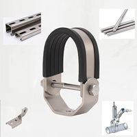 Collier de serrage en U robuste en acier inoxydable SS304 de 5 mm d'épaisseur, double couche, avec revêtement en caoutchouc EPDM pour tuyaux anti-sismiques et anti-incendie