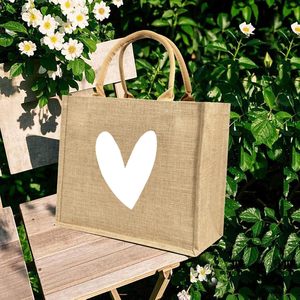 YIWEI トップランク エコフレンドリー 再利用可能 ジュート トートバッグ カスタムロゴ カラー＆サイズ ショルダーストラップ 夏 ビーチ 旅行 素晴らしいギフトアイデア - Product Image 3