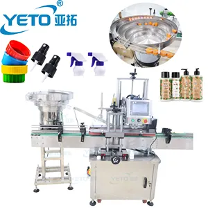 YETO-Fully Automatic Bottle Capping Machine with Caps Feeder Industrial Screw Capper Plastic Bottle Semi Capping Machines