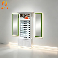 Vitrine de présentation de lunettes sur mesure avec armoire de rangement et miroirs latéraux pour magasin d'optique
