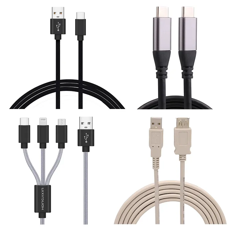 Multi Usb Cable OEM USB2.0 USB3.0 USB3.1 2A 3A 5A Type C Fast Charge Mini 5pin Extension USB C Multi Charge Charging Cord Micro USB Cable