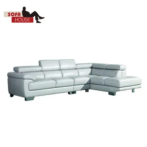 Di lusso soggiorno divano in pelle sezionale regolabile per la vendita moderna meccanismo poggiatesta
