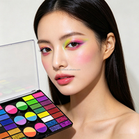 Pigment de maquillage lavable à base d'eau en gros pour la peinture sur visage, idéal pour les fêtes, la scène, la décoration de festivals, et la palette de fards à paupières scintillants.