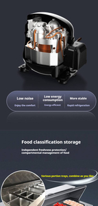 NUELEAD NE-1102 1M Commercial Air Cooled Stainless Steel Double Doors 310L Food Prep <b>Table</b> Digital Display 0-10 Temperature - Product Image 6