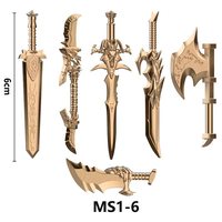 Armes médiévales de guerre, mini épée, couteau, arc, flèche, bouclier, accessoires, blocs de construction en plastique, jouets pour enfants