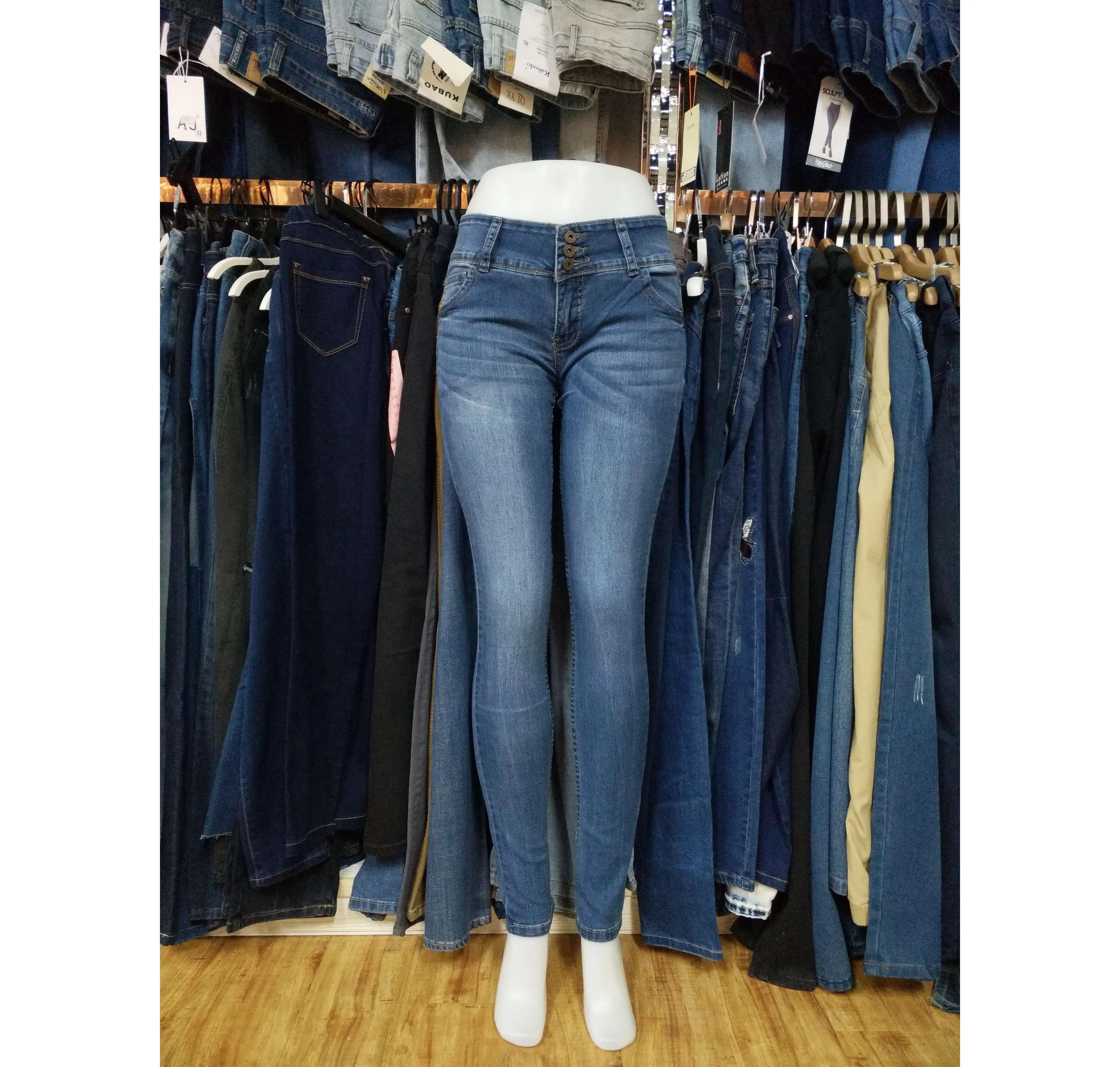 Stocklot/Thặng Dư Hàng May Mặc Nhãn Hiệu Phụ Nữ Denim Pant Trang Phục Cổ Phiếu