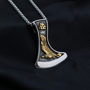 Yunnique – collier avec pendentif Viking en acier inoxydable, symbole loup celtique et triangle, bijoux à la mode pour hommes, cadeau - Product Image 4