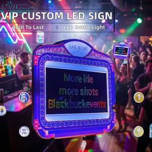 ป้ายไฟ LED สำหรับบริการขวด VIP แบบตั้งโปรแกรมได้ผ่านแอพ พร้อมจอแสดงผลข้อความแบบเลื่อน RGB  แผ่นอะคริลิคสำหรับนำเสนอขวด  สำหรับไนท์คลับและบาร์ - Product Image 1