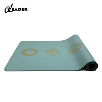 Tapis de yoga en caoutchouc naturel PU avec motif personnalisé découpé au laser, 5 mm d'épaisseur, antidérapant, écologique, pour la salle de sport, le Pilates, l'entraînement à domicile