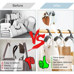 ตะขอแขวนกระเป๋าทรงโค้งแบบสร้างสรรค์ ทำจากพลาสติกอเนกประสงค์ ใช้สำหรับแขวนเก็บของในตู้เสื้อผ้า สำหรับใช้ในบ้าน - Product Image 3