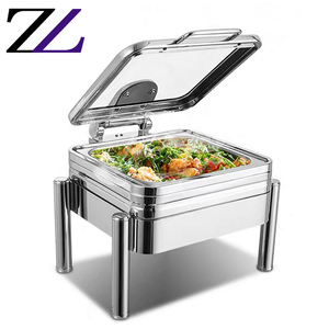 Zhoulin ZL tổ chức sự kiện <span class=keywords><strong>Sterno</strong></span> súp nồi chefer chaffing món ăn thiết bị 8qt chafet Vòng Thủy Tinh Nắp thủy lực phục vụ <span class=keywords><strong>buffet</strong></span> chafer Bộ - Product Image 5