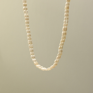 שרשרת פנינים של מים מתוקים טבעת פנינה שרשרת זהב pvd מצופה זהב אלגנטי אלגנטי שרשרת פנינים טהורים - Product Image 4