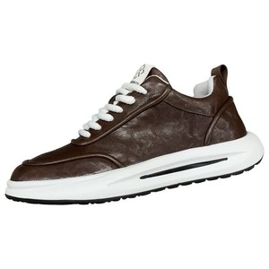 Zapatos casuales ligeros para hombre, talla grande, con cordones, parte superior de cuero genuino, diseño estampado, antiolor y cómodos. - Product Image 3