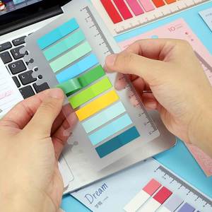 200 Sheets Colorful PET Waterproof <b>Sticky</b> <b>Notes</b> Index Tabs Writable File Tabs Flags Page Markers Labels School Office Supplies - Product Image 5