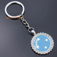 Porte-clés fleur en strass drapeau de Djibouti, très populaire, pour sac à dos, décoration de clés, breloque de portefeuille, souvenir de voyage