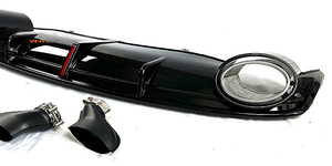 Accessori RS7 labbro paraurti posteriore nero lucido con LED per Audi <span class=keywords><strong>A7</strong></span> sline sportback 2013 <span class=keywords><strong>2017</strong></span> - Product Image 2