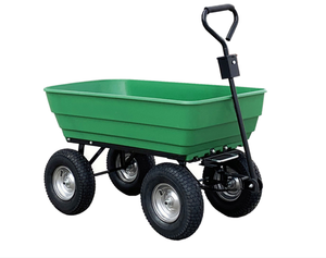 Camion à quatre roues en plastique léger 125L TC2135 chariot à benne basculante de jardin de charge de 300kg pour le transport d'outil OEM personnalisable - Product Image 1