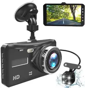 Kamera dasbor kamera mobil 4.0 inci 1080P, kotak hitam mobil sudut lebar Dvr IPS layar sentuh perekam berkendara