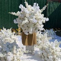 Dekorasi Pernikahan dan Rumah Desain Baru Diameter 80cm 90cm 100cm Bola Bunga Hias Besar Warna Ivory untuk Centerpiece