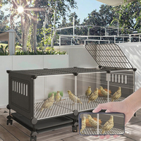 Grande cage robuste pour poulets et cailles, avec plateau en plastique, emballage en PP, fer, fenêtre transparente, anti-évasion, verrouillage, pour extérieur et intérieur