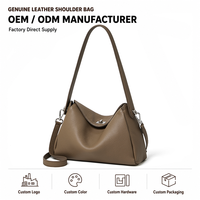 Sacs à bandoulière en cuir pleine fleur personnalisés avec logo pour femme, sacs à main de luxe vintage en forme de croissant, marque privée