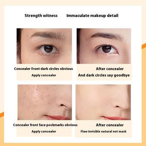 Venta al por mayor de crema correctora de <span class=keywords><strong>maquillaje</strong></span> de tres colores con logotipo personalizado con brocha impermeable y a prueba de sudor anti-ojeras Etiqueta Privada - Product Image 3