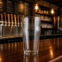 Verre à bière artisanale premium de 15,9 oz avec poignée confortable pour les bars haut de gamme, les hôtels et la dégustation de bières artisanales, logo personnalisé, directement de l'usine