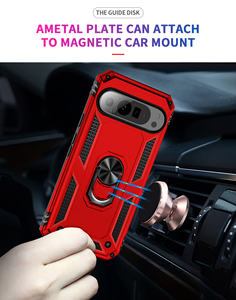 Hai Lớp TPU PC bền chống sốc điện thoại di động trường hợp Nhẫn đứng chủ bảo vệ màn hình tương thích Google Pixel 9 9 Pro/6 - Product Image 2