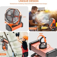Lampe torche LED rechargeable 2 en 1 de 20 000 mAh et ventilateur portable avec télécommande pour le camping en plein air, l'utilisation en voiture et les urgences