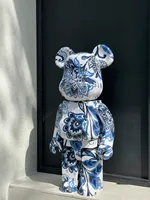 400% Bearbricks Figure Bearbricks 1000% Blanc et Noir Sculpture Décoration 70cm 28cm Bearbrick