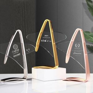 Trofeo de cristal personalizado de recuerdo, trofeo de cristal metálico de estilo especial/ - Product Image 1