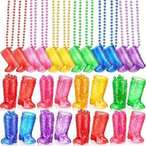Collier avec verre à shot en plastique perlé en forme de botte de cowgirl pour fête, anniversaire, mariage, promotion, cadeau - Product Image 2