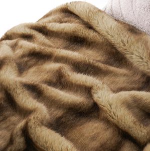 Plaid douillet et chaud Zhengtai Home Decor, en fausse fourrure de vison marron, doux et confortable - Product Image 4