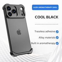 Étui de téléphone ZYQ avec protection d'objectif sans bordure ultra-mince, design en métal renforcé antichoc, pour 17 16 15 Pro Max