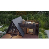 Nouveau design de maison de luxe en bois triangulaire préfabriquée isolée à 2 étages et 2 chambres à coucher pour hôtel