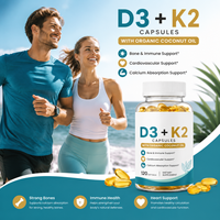 Capsules de Vitamine D3 K2 et Magnésium Végétaliennes à Marque Blanche OEM – Soutien Immunitaire et Osseux, Supplément de Calcium – Vente en Gros