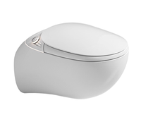 WC suspendu intelligent à design moderne, avec bidet automatique allongé, réservoir d'eau intégré, siphon en P et télécommande – Modèle 2026