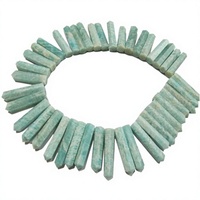 Perles facettées en Amazonite Verte Naturelle Authentique, forme crayon pointu, 1 pouce de long, vendues par brin de 13 pouces, EMINENT JEWEL