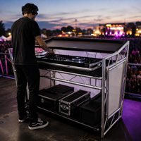 Cabine DJ mobile pliable en alliage d'aluminium avec une capacité de charge de 300 kg et une conception modulaire pour les discothèques
