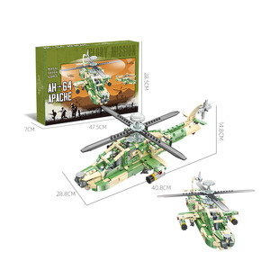 Kit de modelo de plástico de helicóptero Apache Ah-64, helicóptero de ataque estadounidense, serie militar, cañoneras, juego de bloques de construcción de la Fuerza Aérea Apache - Product Image 1