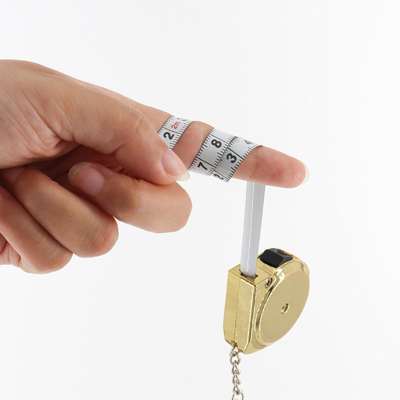 Multi Measuring Key Chain Luxury 2m Retractable Measuring Tape Keychain Round Auto Lock Metric ...