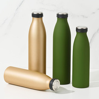 Vaso Térmico con Logotipo, 500ml 750ml, Doble Capa de Acero Inoxidable, Botella para Beber Agua, Termo con Tapa de Boca Pequeña