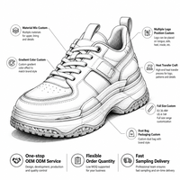 Zapatillas Deportivas Casuales con Plataforma, Transpirables, con Cordones, Estilo Urbano para Hombre, OEM ODM