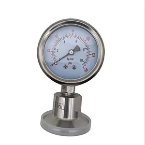 SS304 Stainless Steel Oil Filled Manometer tri-clamp Pressure Gauge
