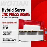 Presse plieuse CNC de haute précision WE67K 320T4200MM avec formage cohérent et couronnage automatique
