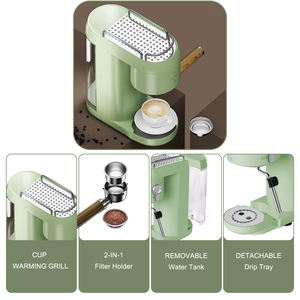 Cafetera Eléctrica Espresso, Bajo Ruido, Bomba Semiautomática, 20 Bares de Presión, Práctica Cafetera de Cápsulas, para Hotel, Español - Product Image 5