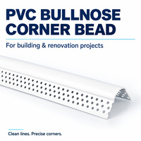 Profilé d'angle en PVC perforé pour bâtiment britannique, pour plâtrage et enduit, renforcement de coin mural