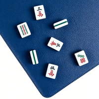 Tapis de mahjong américain entièrement personnalisé avec bordure cousue, en cuir végétalien, coins arrondis, 33 pouces