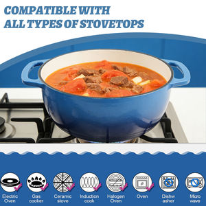 Ensemble de casseroles pour la cuisine domestique et les restaurants, <span class=keywords><strong>cocotte</strong></span> <span class=keywords><strong>en</strong></span> <span class=keywords><strong>fonte</strong></span> émaillée de <span class=keywords><strong>28</strong></span> <span class=keywords><strong>cm</strong></span>, pot à ragoût rond, casserole - Product Image 3