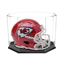 Boîte de présentation en acrylique transparente avec base noire élégante et magnifique pour casque, chapeau, casquette de baseball, boîte de présentation en acrylique OEM/ODM